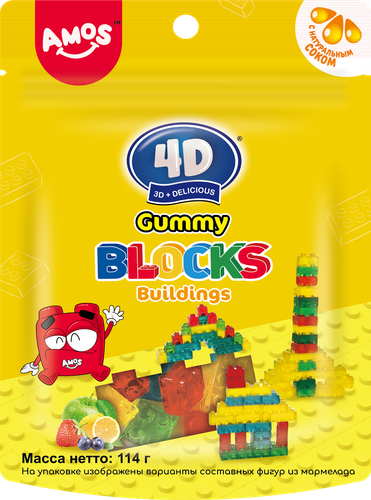 

Мармелад жевательный AMOS 4D Gummy Blocks Buildings