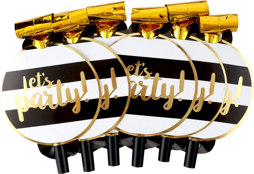 

Дудка праздничная Party, с тиснением Арт. ДДМ, 6 шт дизайн в ассортименте