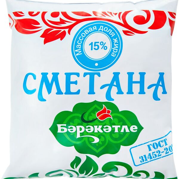 Сметана Бэрэкэтле 15%, пакет