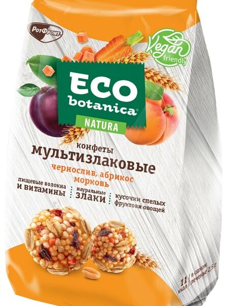 Конфеты Eco Botanica Natura мультизлаковые Чернослив-Абрикос-Морковь 80г