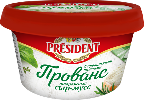 

Сыр творожный President Прованс с прованскими травами сливочный 60% БЗМЖ 120 г