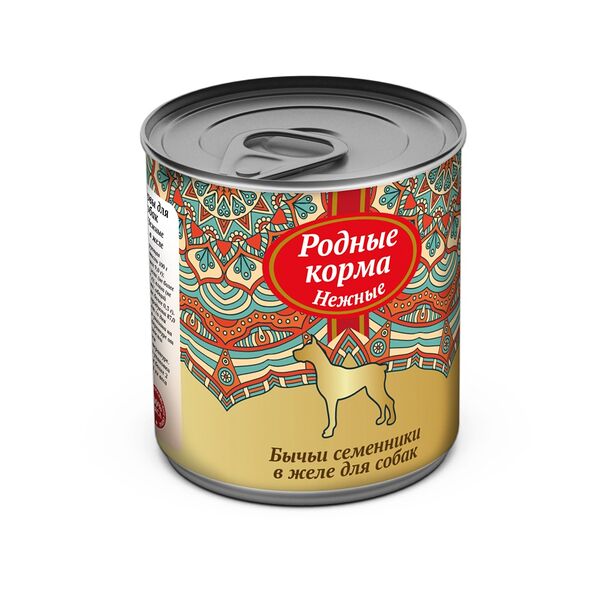 РОДНЫЕ КОРМА для собак консервы 240г Нежные Бычьи семенники в желе