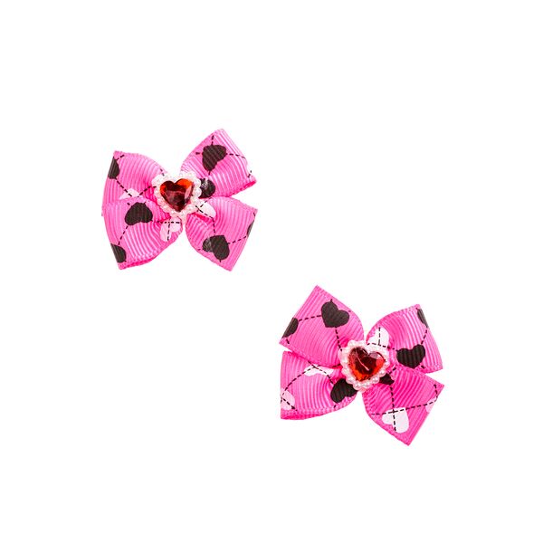 Petmax Бантик розовый с сердцем 2шт