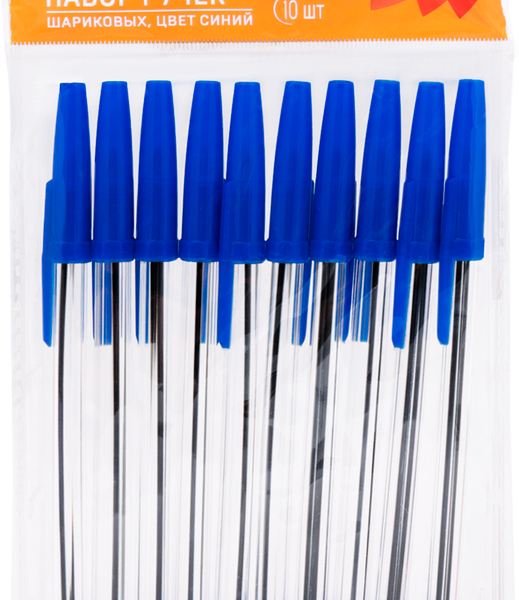 Набор шариковых ручек ЛЕНТА, синий, 10шт