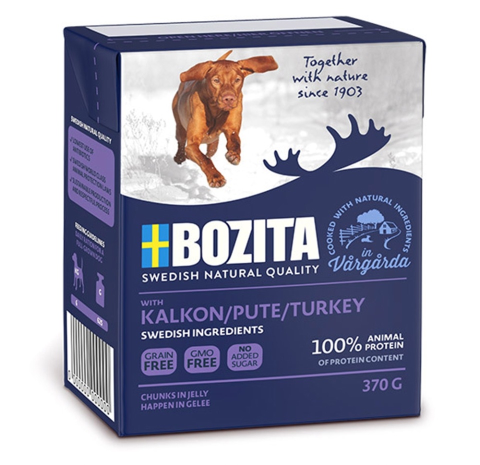 

Корм влажный для собак Bozita Turkey кусочки в желе с индейкой