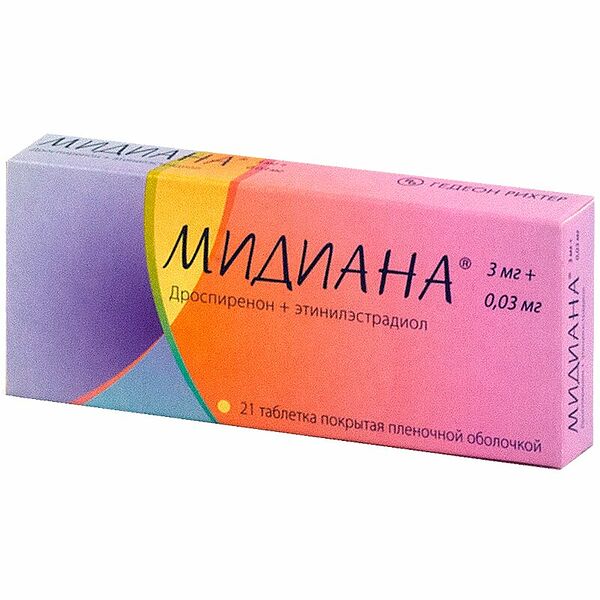 Мидиана таблетки 3 мг + 0.03 мг 21 шт