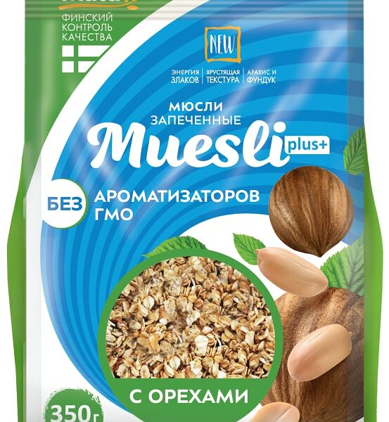 Мюсли Muesli Plus с орехами 350г