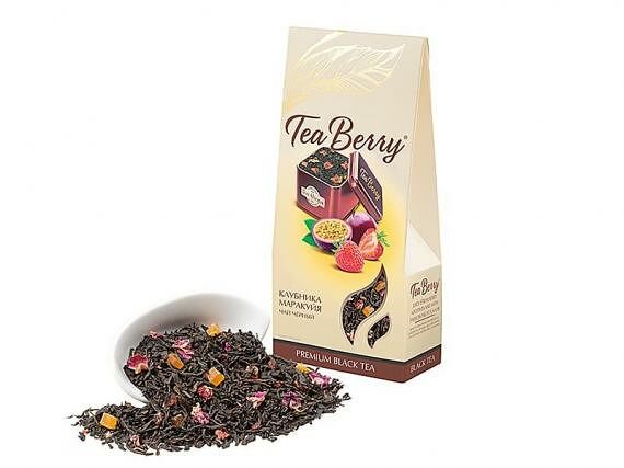 Чай черный TeaBerry Сочная клубника со вкусом маракуйи 100г