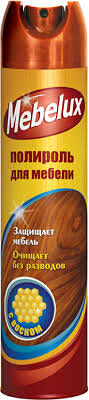 Полироли д/мебели аэроз в упак с воском 300мл  Мебелюкс
