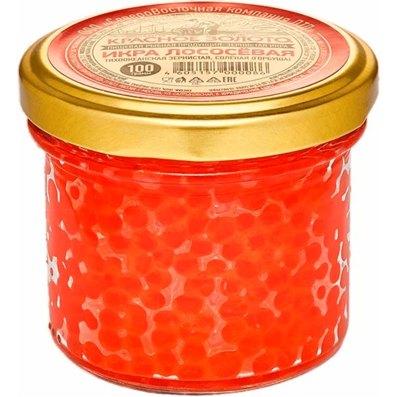 

Икра лососевая Красное Золото зернистая, 100 г