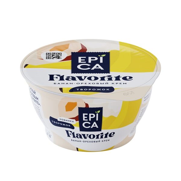 Десерт творожный Epica Flavorite Банан-Ореховый крем 7.6%, 130г