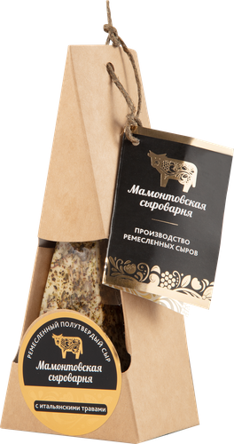 

Сыр полутвердый Мамонтовская сыроварня молочный Завод с итальянскими травами 45% 150 г