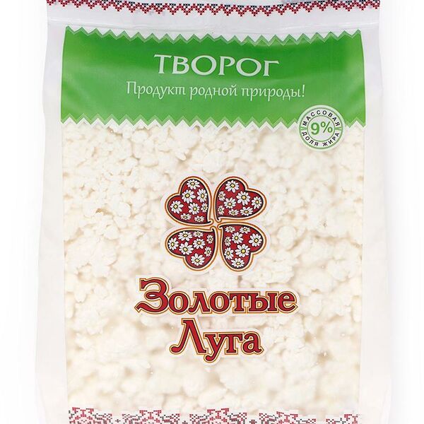 Творог Золотые Луга 9% без змж