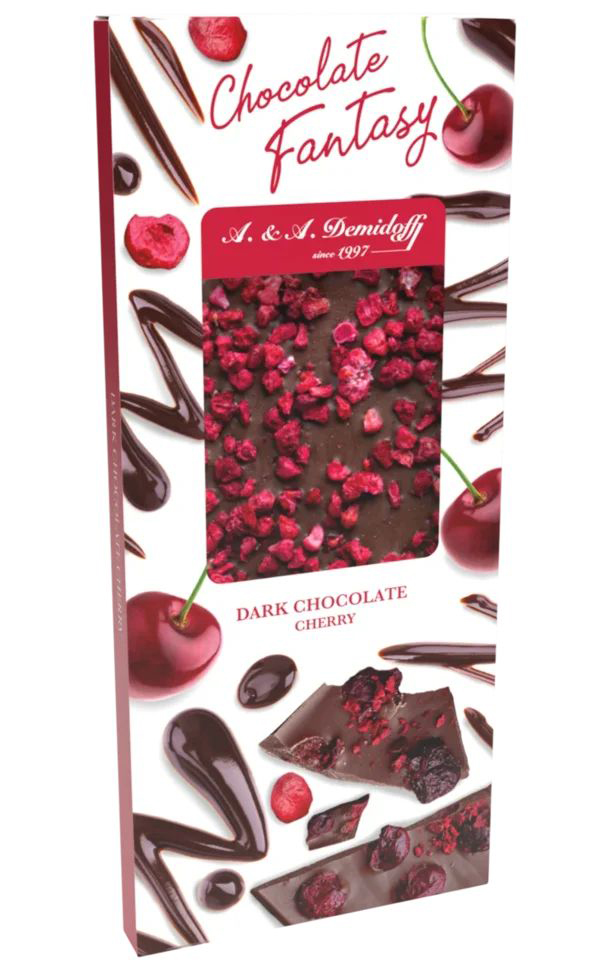 

Шоколад A.&A.Demidoff молочный с кусочками вишни 100 г
