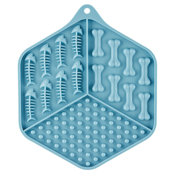 Миска для медленного поедания для собак, 18,5х15,5 см, голубая