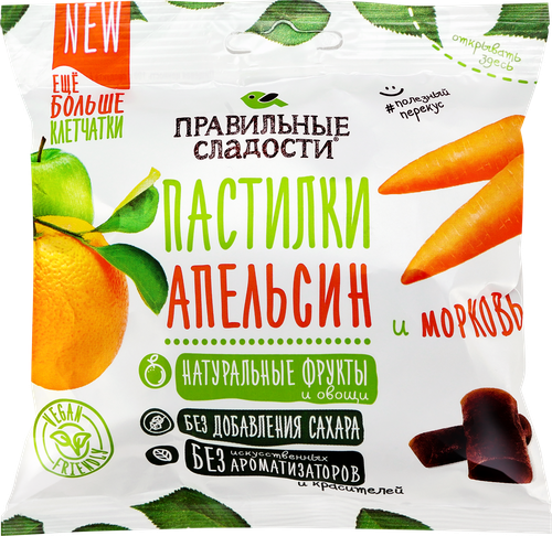 

Пастилки Правильные сладости Апельсин и морковь 70 г