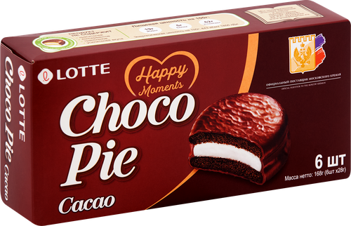 

Печенье Lotte Choco Pie Cacao в глазури 168 г