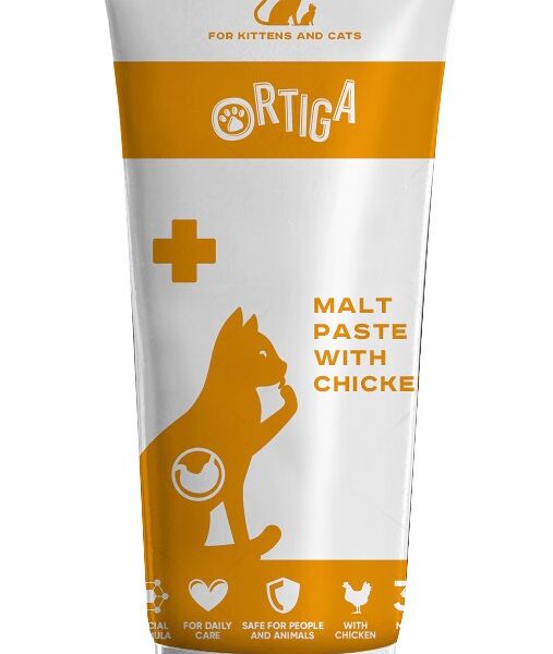 Ortiga паста для вывода шерсти для кошек 75 мл., Курица