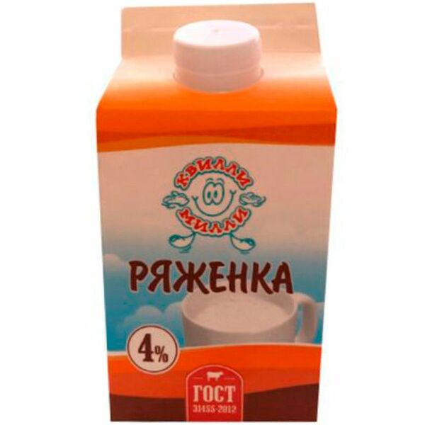 Ряженка КВИЛЛИ-МИЛЛИ 4%, без змж