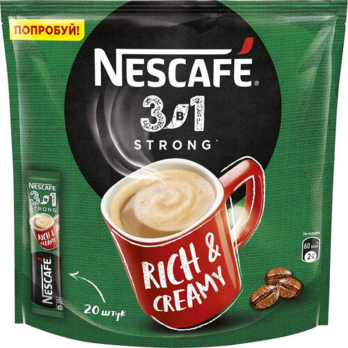 Кофе 3в1 крепкий напиток растворимый цептор Nescafe