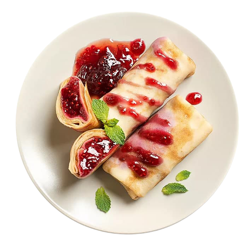 Блинчики с малиной и клубникой Уже Готово, 3 шт в наборе