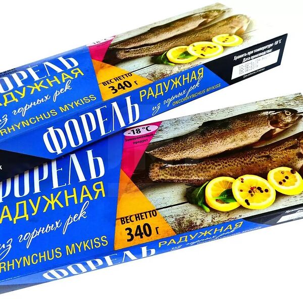Форель радужная потрошеная с головой свежемороженая 1 упаковка 340 г