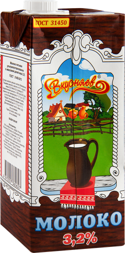 

Молоко Вкусняев 3.2% 1 л
