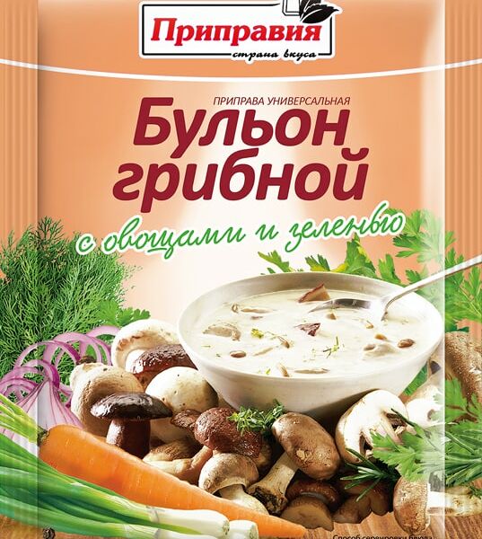 Приправа Приправка Бульон грибной с овощами и зеленью 75г