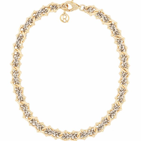 RONDA O/W 22/23 231N Колье, ювелирный сплав, фианиты, золочение, родирование, р.45