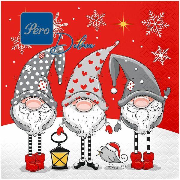 Салфетки Pero Deluxe Волшебники столовые сервировочные 3 слоя 33х33см, 20шт