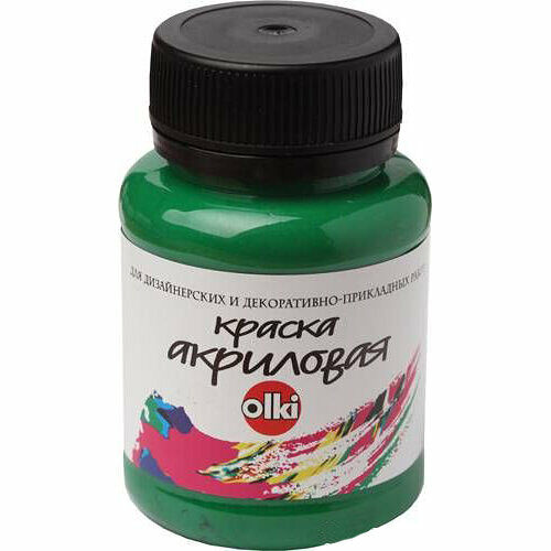 2612 Краска акриловая дизайн, изумрудная, 100мл, Olki