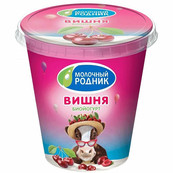 Биойогурт МОЛОЧНЫЙ РОДНИК Вишня 2,5%, бзмж