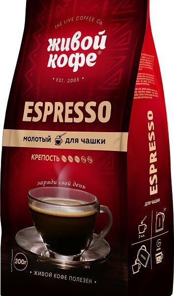 Кофе молотый Живой Кофе Espresso 200г
