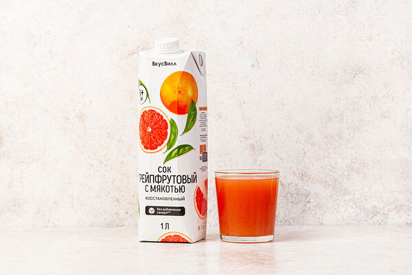 Сок грейпфрутовый с мякотью восстановленный