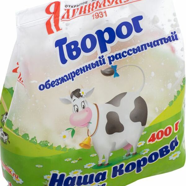 Творог Наша Корова рассыпчатый обезжиренный 0%