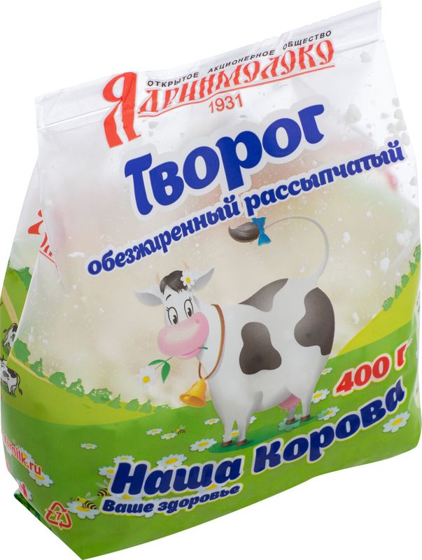 

Творог Наша Корова рассыпчатый обезжиренный 0.5% 400 г