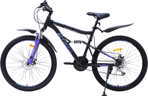 

Велосипед горный Actiwell Hurricane, 27.5" 21 скорость, графитный, фиолетово-голубой, Арт. HUR26AL-U