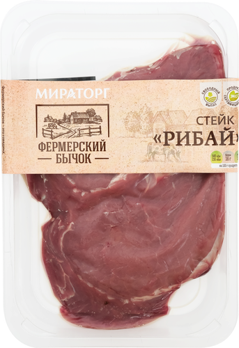 

Стейк из мраморной говядины Мираторг Рибай Фермерский бычок 500 г