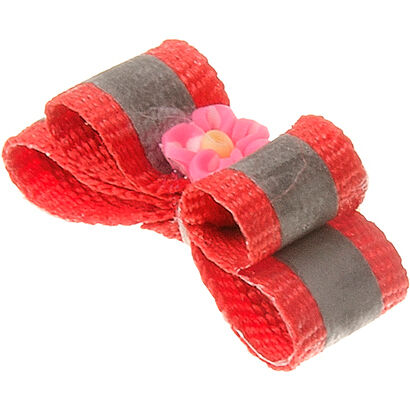 Бантик (пара) светоотражающий двойной объёмный, 3*1см, (красный),Ностальжи 18511