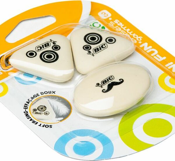 Ластик из синтетического каучука Bic Mini Fun, 3 шт.