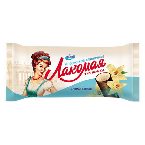 Мороженое Лакомая трубочка сливоч с аром ванили в глазури 60г