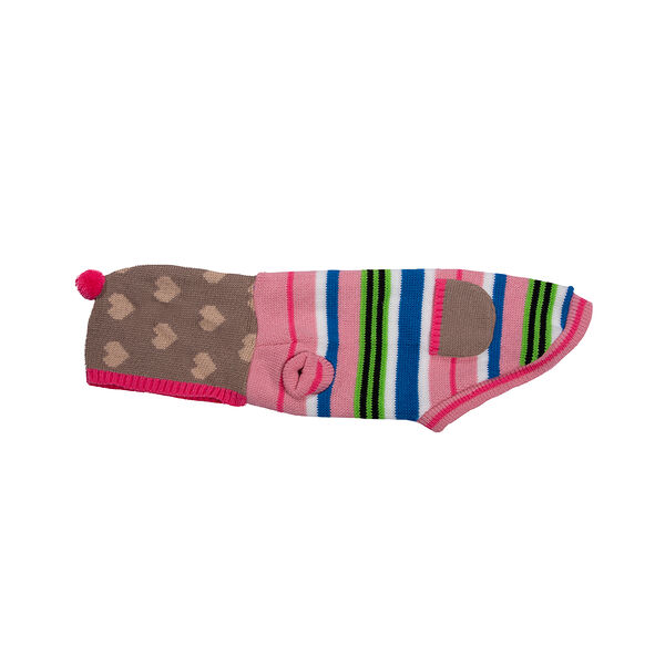 Свитер с капюшоном для собак 35см L розовый (унисекс)