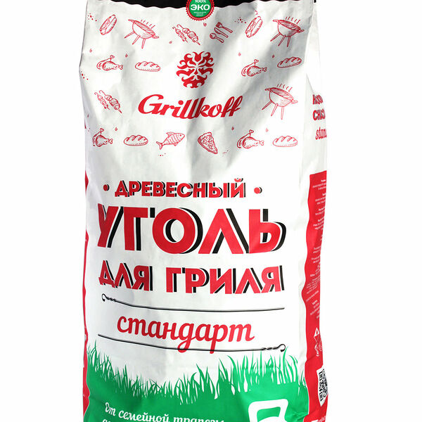 Уголь древесный Grillkoff Стандарт для гриля, 5 кг