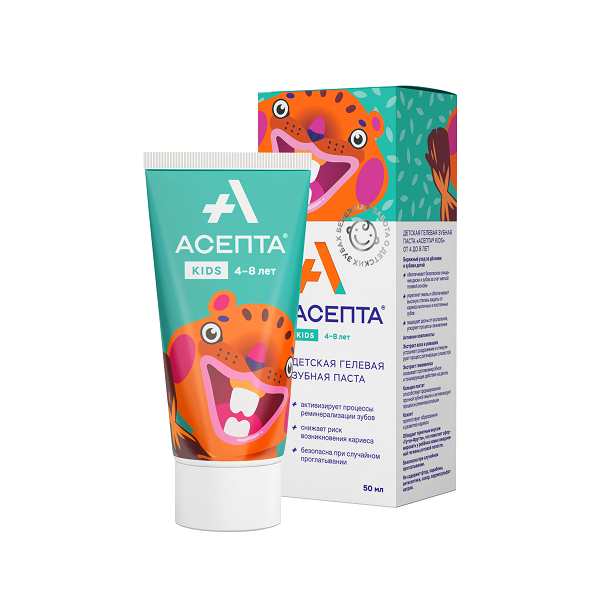 

Зубная паста детская Asepta Ultra Care For Baby гелевая от 4 до 8 лет тутти-фрутти 50 мл
