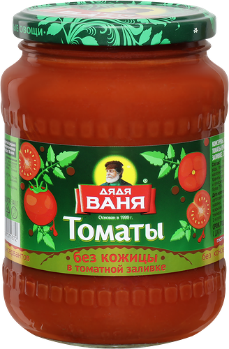 Томаты ДЯДЯ ВАНЯ очищенные в томатной заливке, 680г