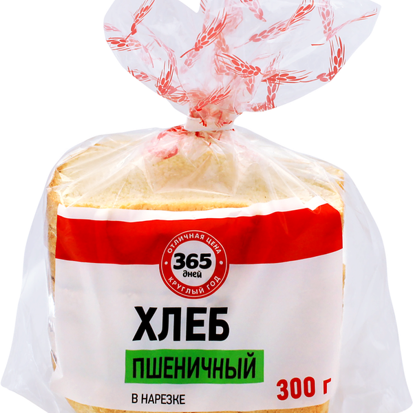 Хлеб 365 ДНЕЙ Пшеничный, 1-й сорт, в нарезке