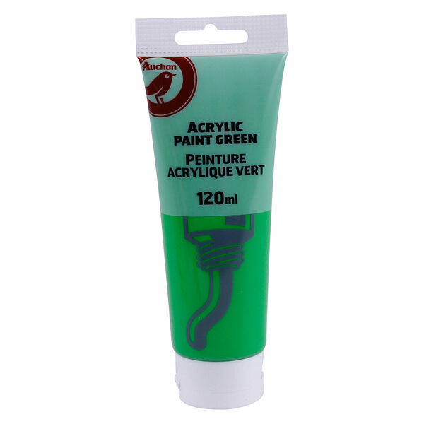 Краска акриловая АШАН Красная птица светло-зеленая 120мл