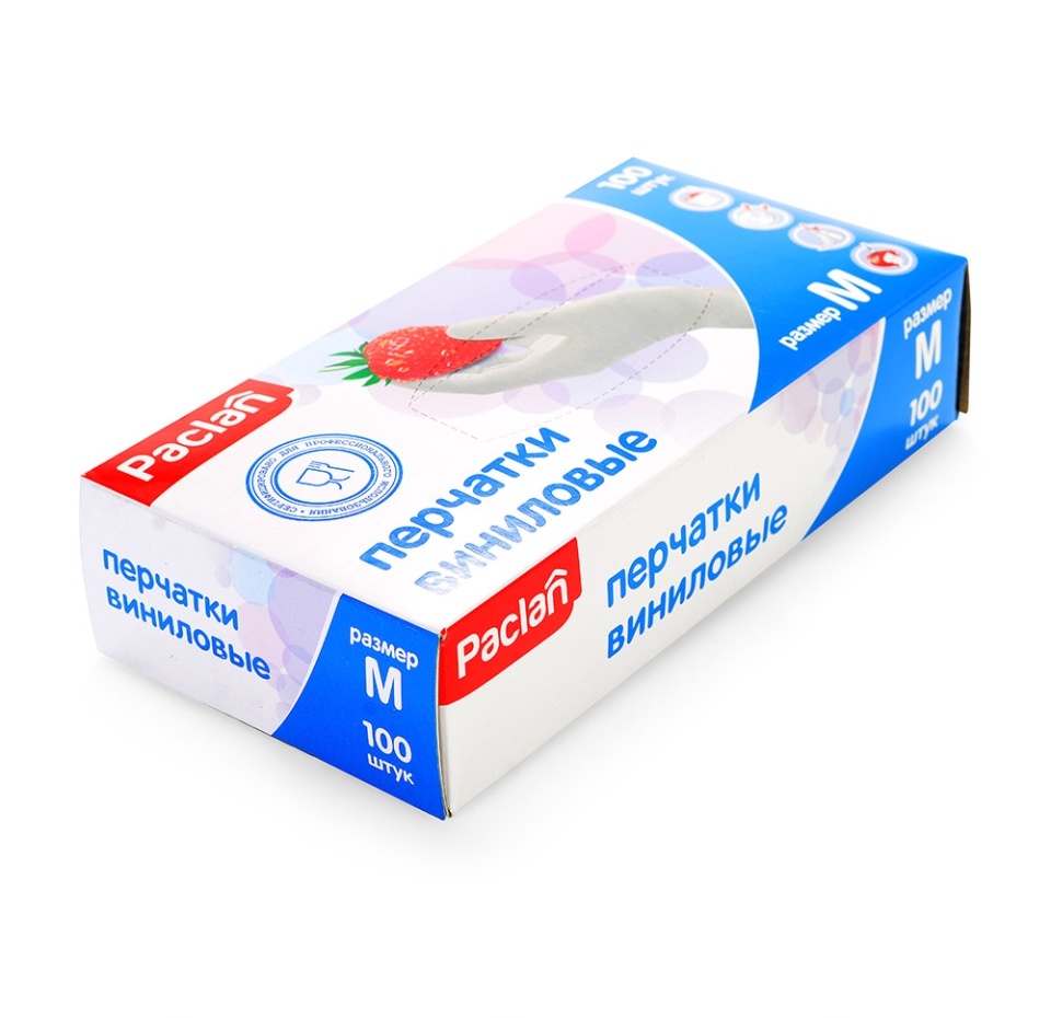 

Перчатки Paclan виниловые размер M 100 шт цвета в ассортименте Китай