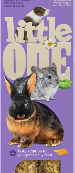 Палочки для морских свинок, кроликов и шиншилл LITTLE ONE с травами и цветами, 110 г