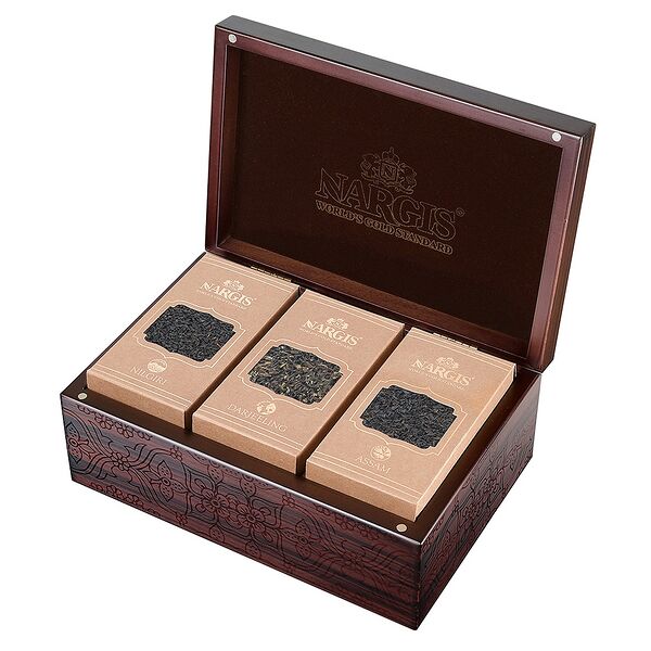 Подарочный чайный набор - Чай индийский черный листовой Nargis, Ассам Нилгири и Дарджилинг